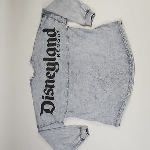 Disneyland Spirit Jersey Long sleeve Grey/ Black Denim T- Shirt Men's Small